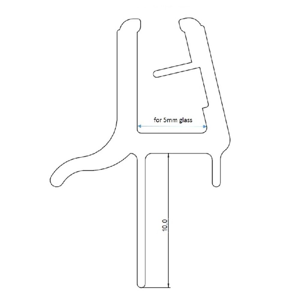 Þéttilisti fyrir sturtugler 5mm 1x200 cm