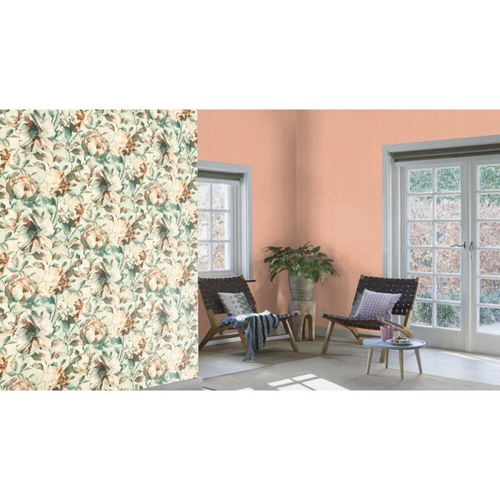 Veggfóður Studio blóm blátt/grænt 10mx53 cm