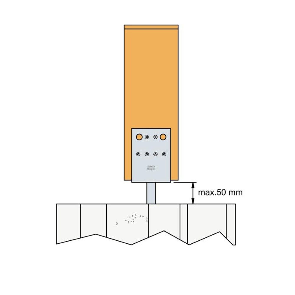 Súluskór 48x40x372mm Simpson Strong-Tie galv.