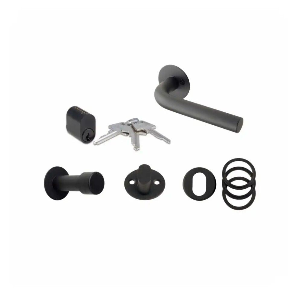 Hurðarhúnn með læsingu og snerli 5 hlutir Jasa Neptun svart