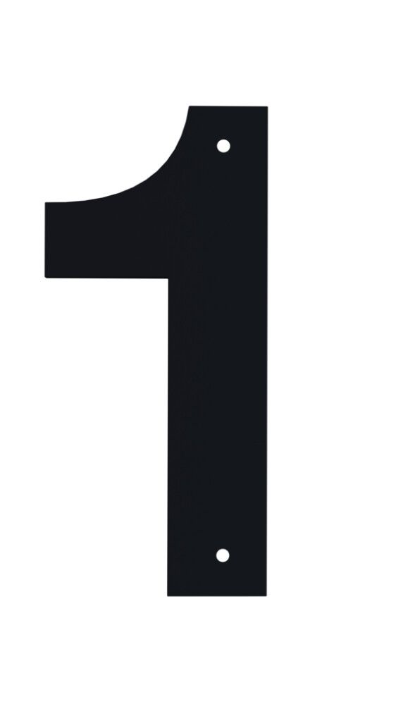 Húsnúmer nr. 1 Allux 10 cm svart