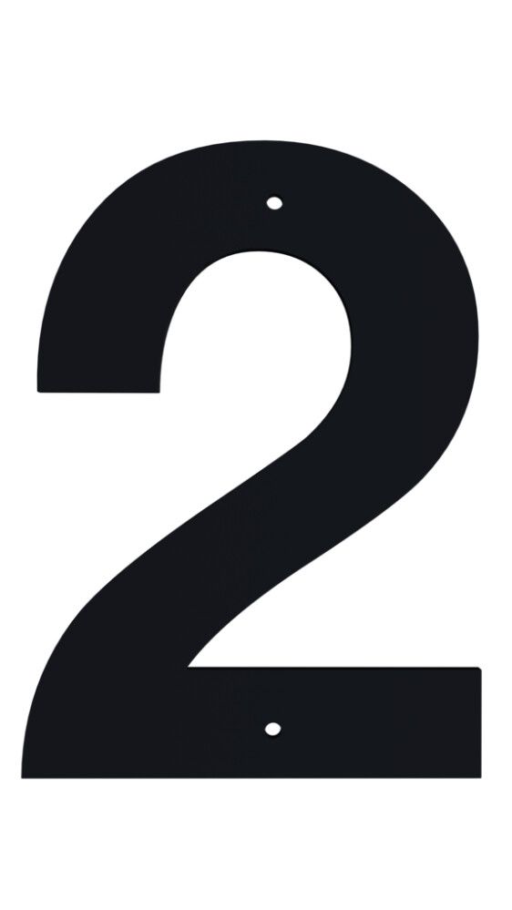 Húsnúmer nr. 2 Allux 10 cm svart