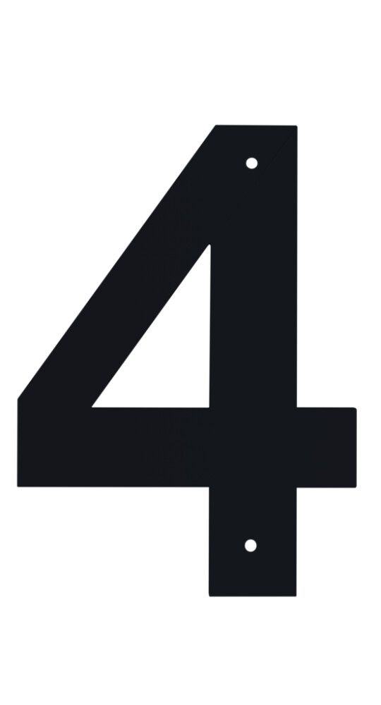 Húsnúmer nr. 4 Allux 10 cm svart