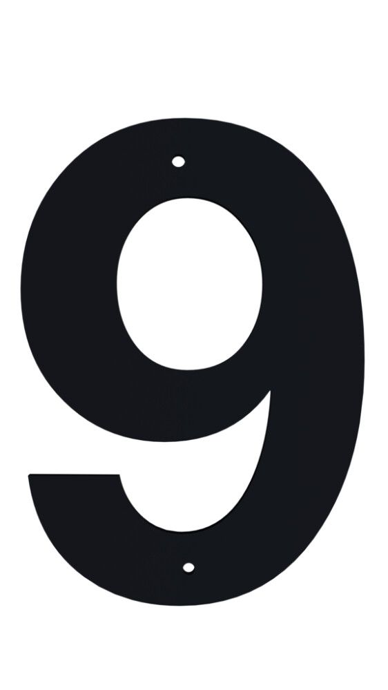 Húsnúmer nr. 9 Allux 10 cm svart