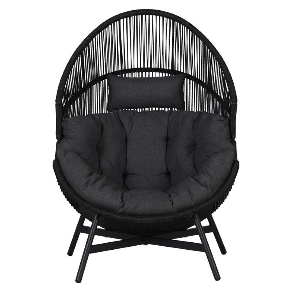 Garðstóll Clara svartur/grár