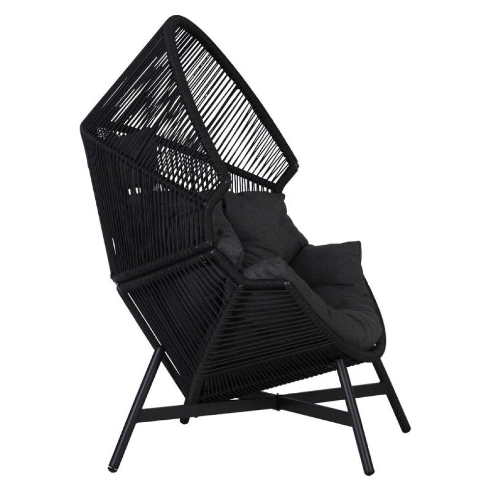 Garðstóll Clara svartur/grár