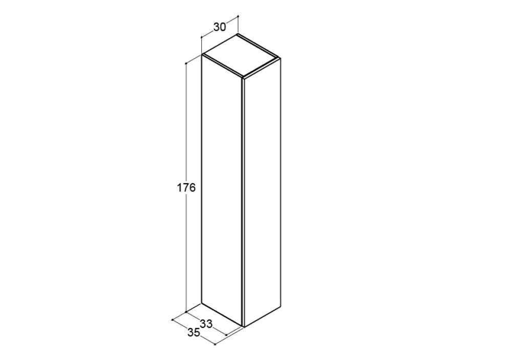 Háskápur 30x176x35cm Version A1 nature oak