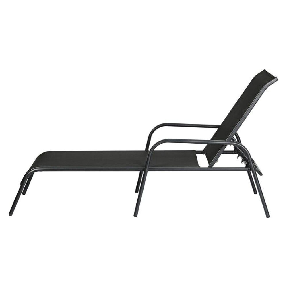 Sólbekkur Laura svartur 193x67cm