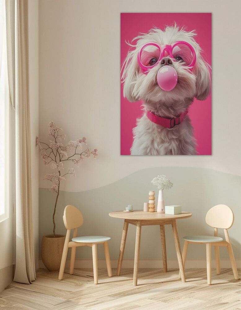 Hljóðvistarmynd hundur bleikur 800x1220x20 mm InEx