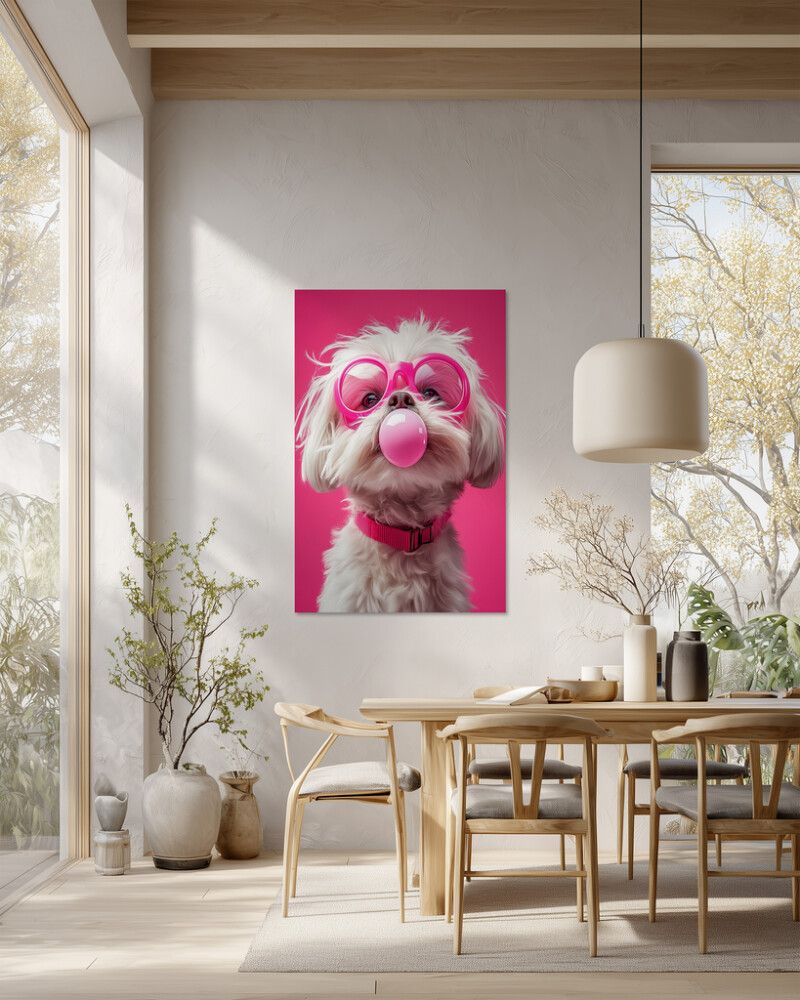 Hljóðvistarmynd hundur bleikur 800x1220x20 mm InEx