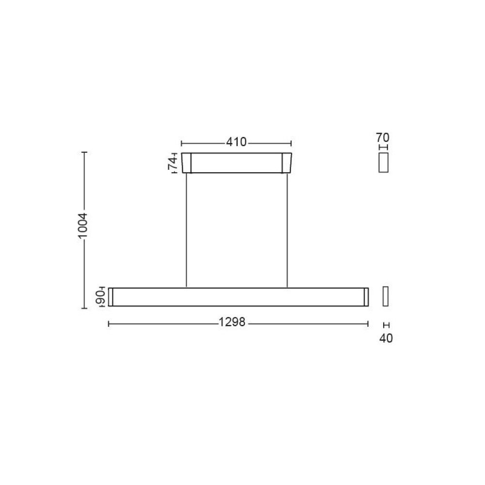 Hangandi ljós LED Ensis 79W Philips Hue WCA 130 cm svart