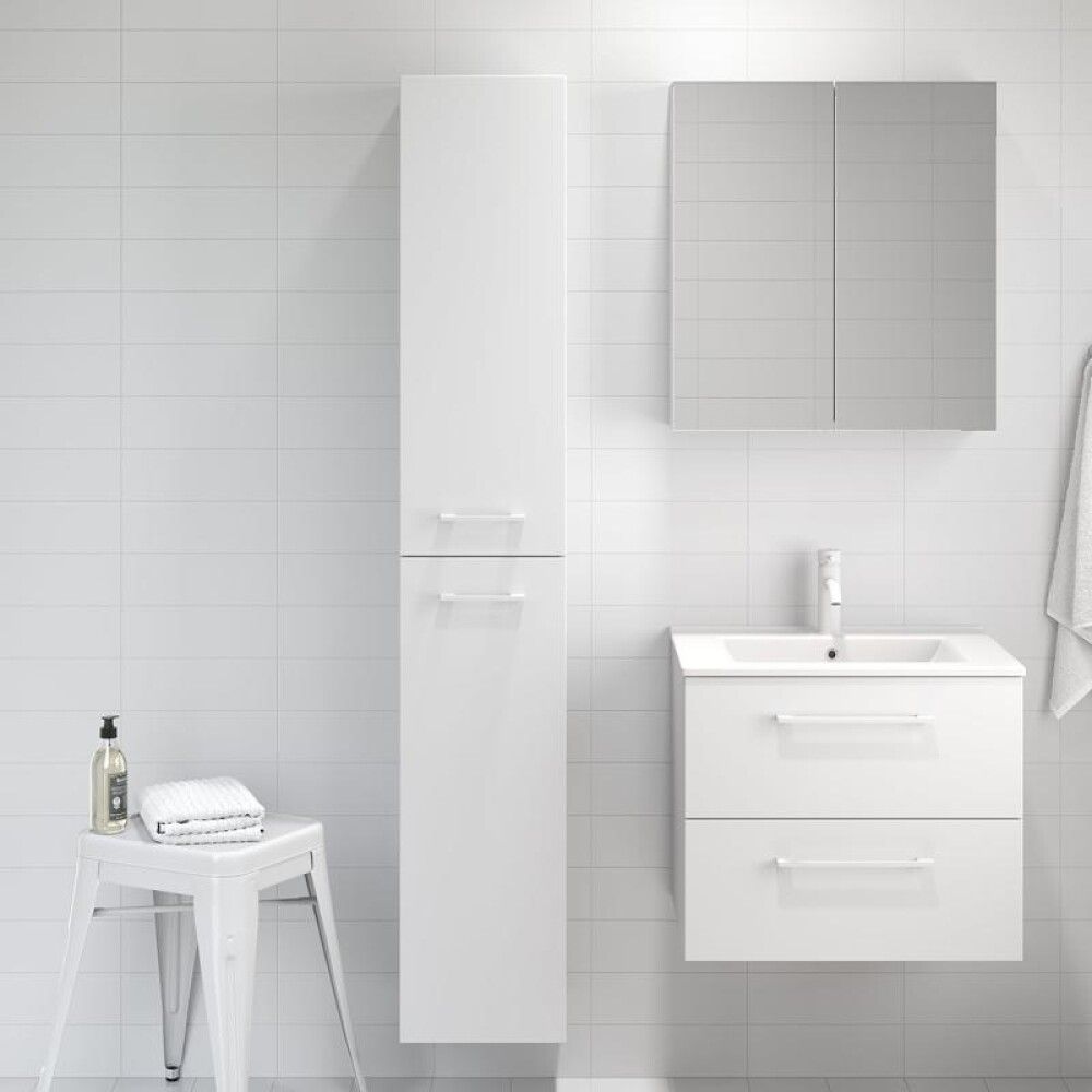 Háskápur 30x32x174cm Camden matt hvítur