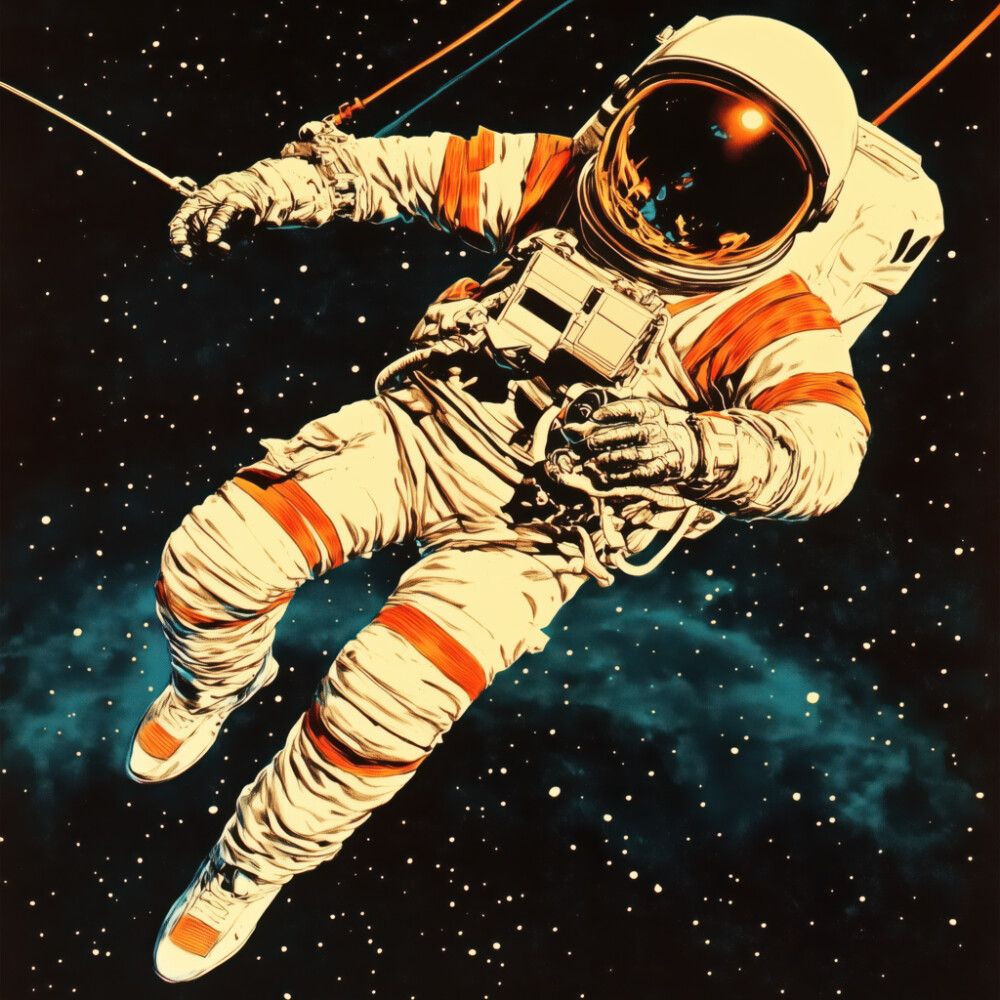 Hljóðvistarmynd geimfari 1 600x600x20 mm InEx