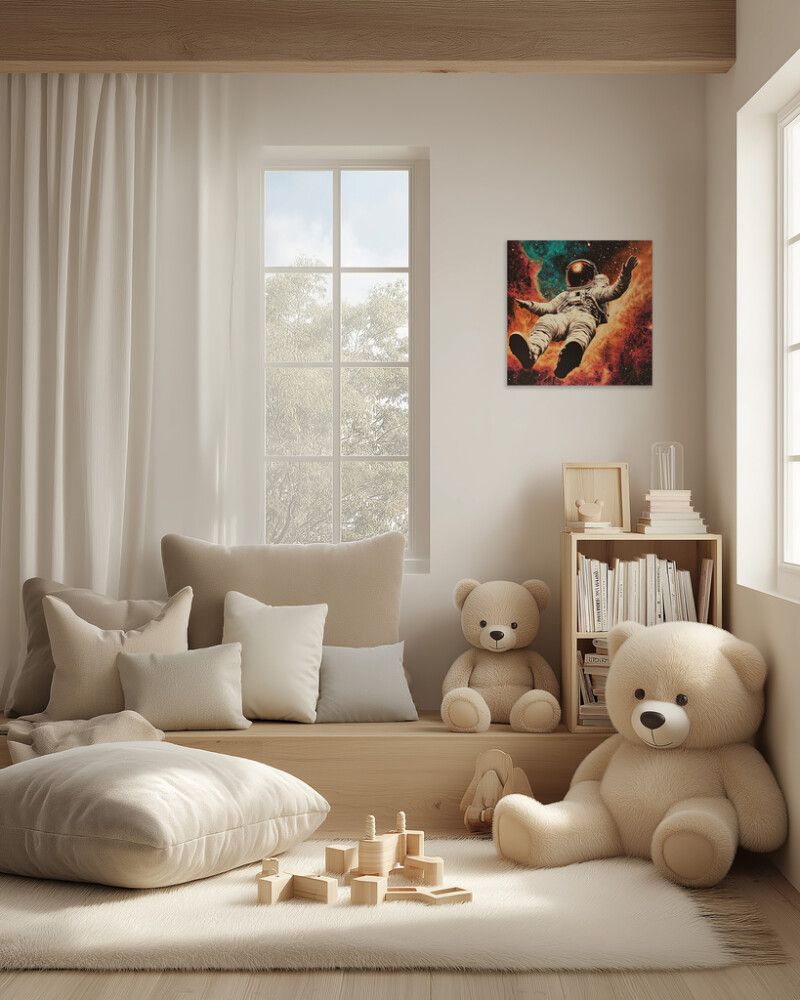 Hljóðvistarmynd geimfari 2 600x600x20 mm InEx