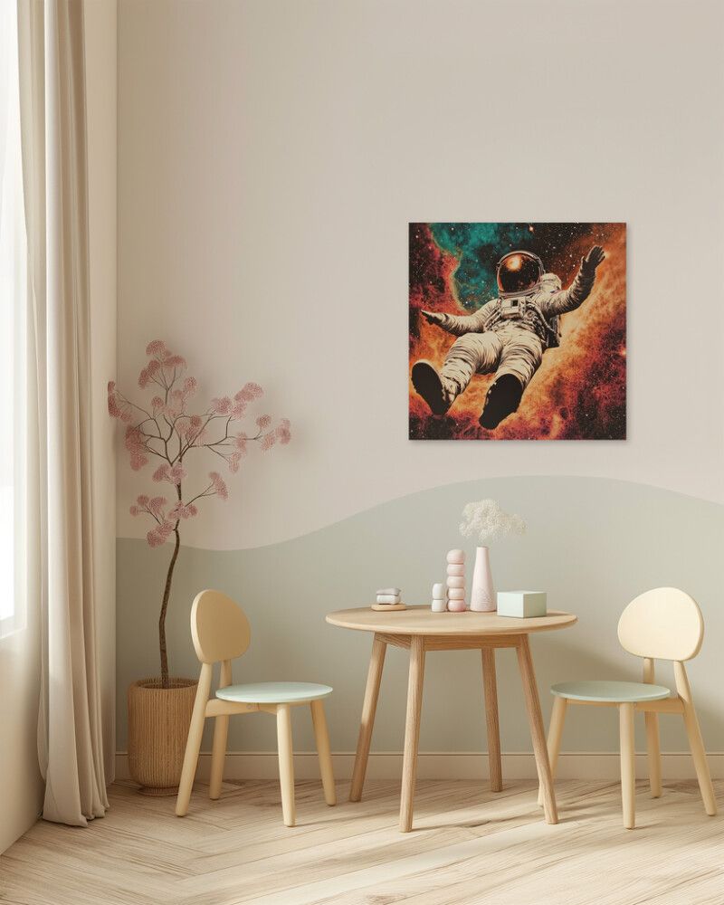 Hljóðvistarmynd geimfari 2 600x600x20 mm InEx