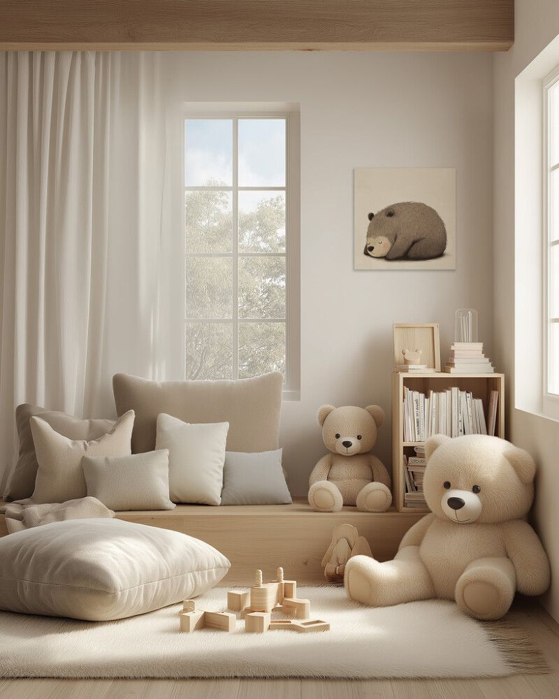 Hljóðvistarmynd björn sofandi 600x600x20 mm InEx