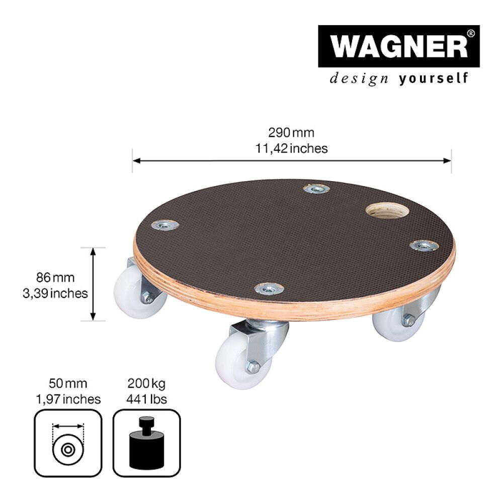 Rúllubretti fyrir blómapott Ø29mm Gardol MaxiGrip 200kg