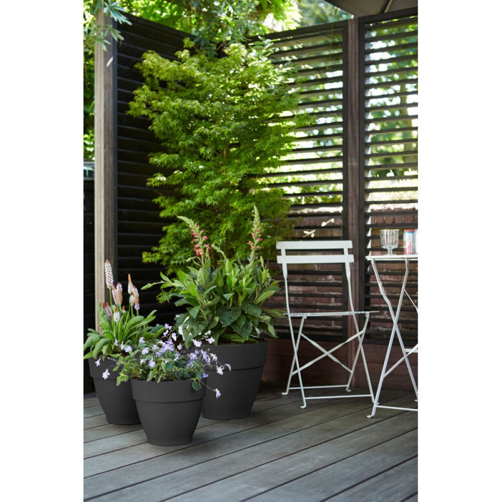 Útiblómapottur Vibia Ø39cm dökkgrár