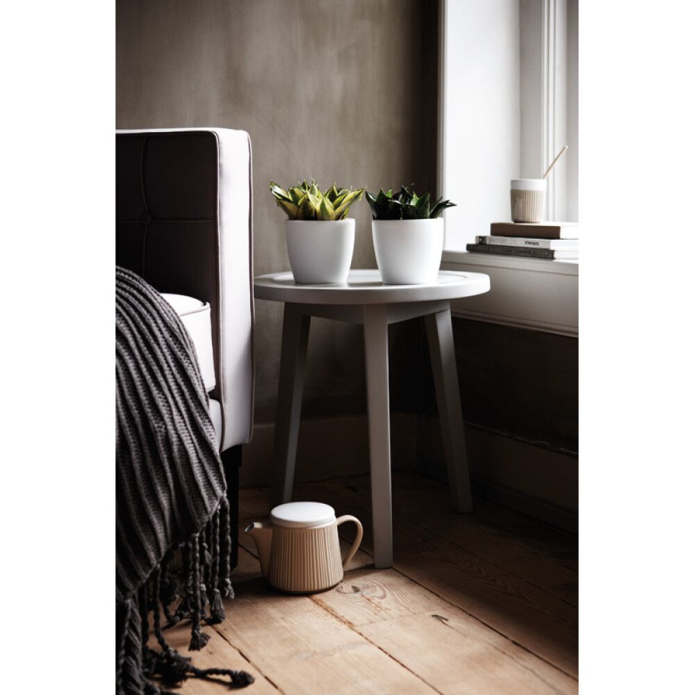 Blómapottur Brussels Diamond Round Ø16cm hvítur