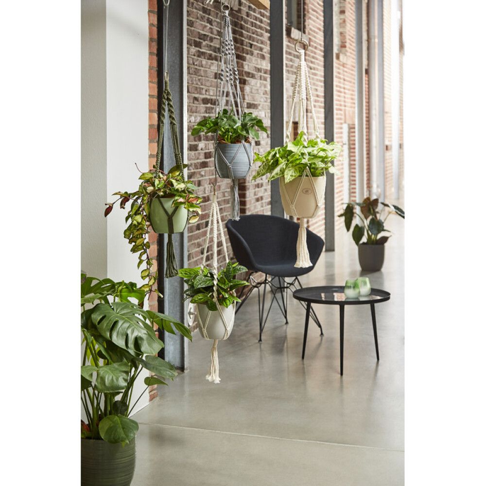 Hengi fyrir blómapott Makramé 90cm grátt