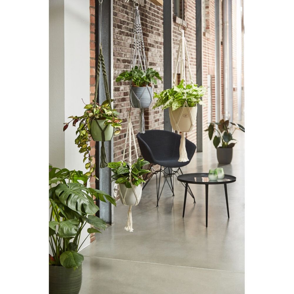 Hengi fyrir blómapott Makramé 90cm beige