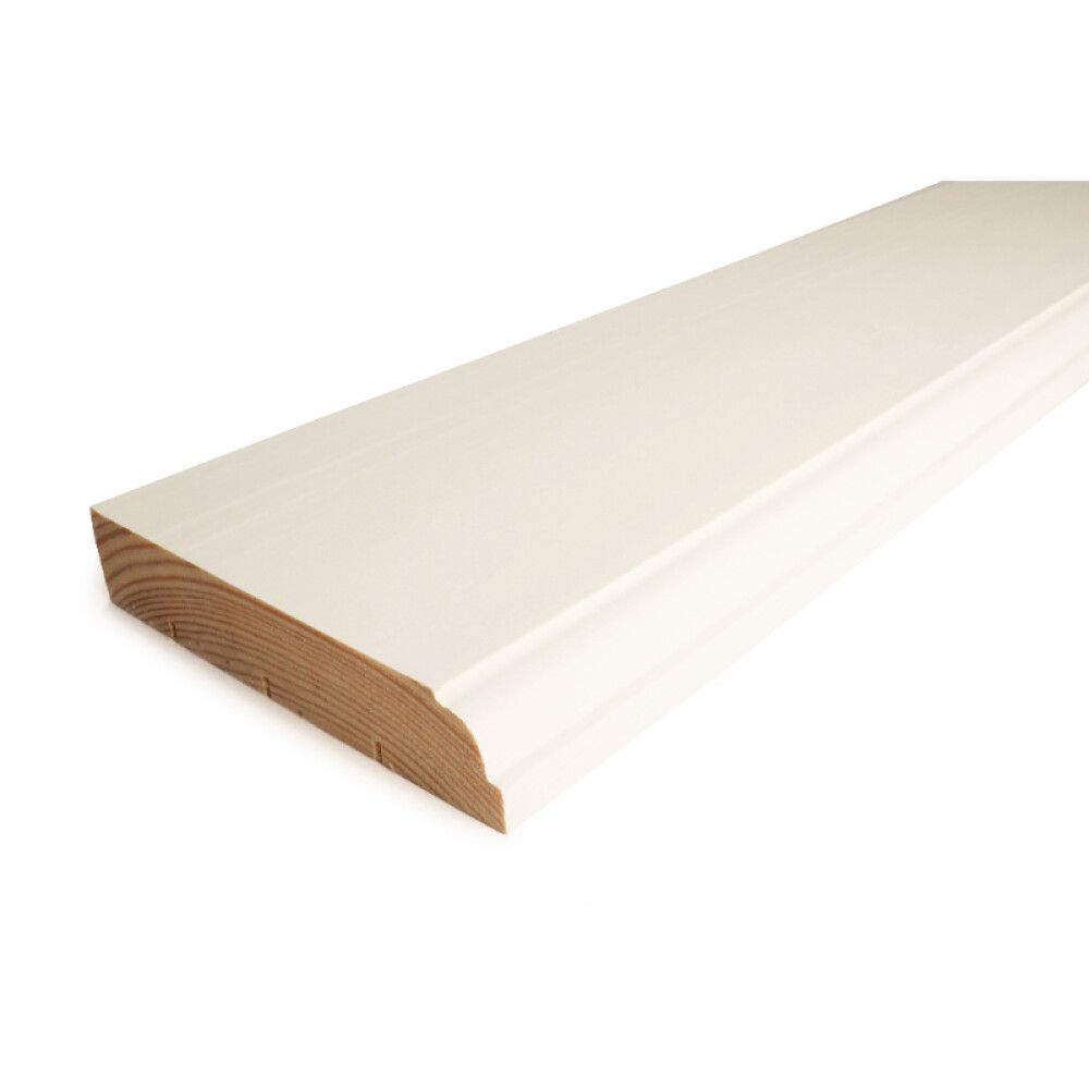 Gólflisti fura 3600x115x21mm hvítur