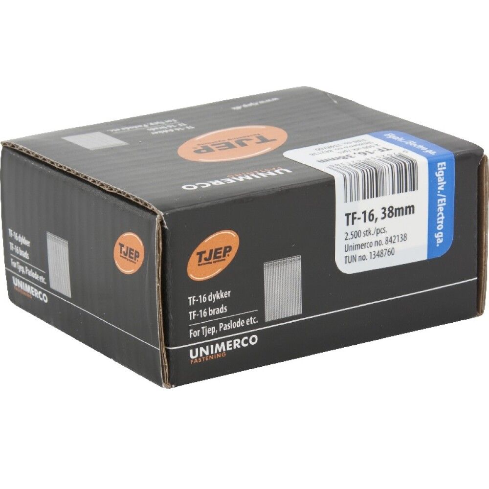 Byssupinnar 1,6x38mm 2500stk Tjep rafgalv