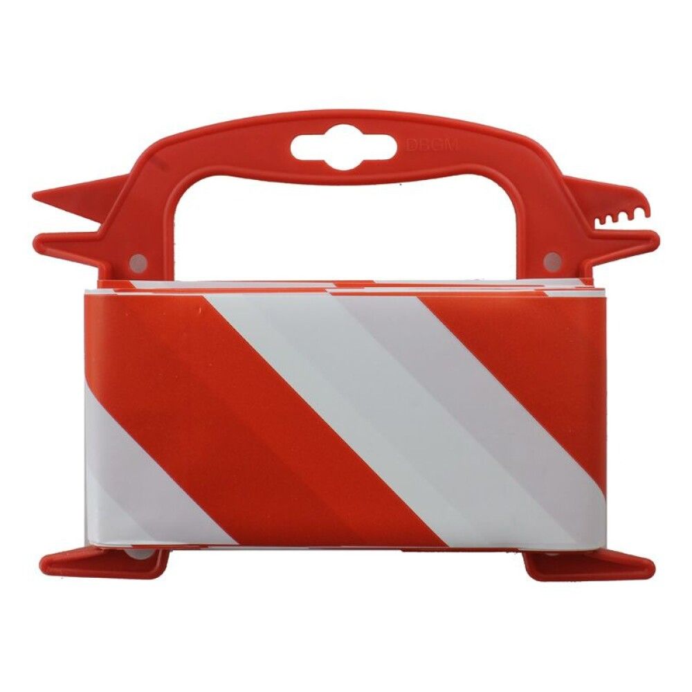 Öryggisborði 80 mm x 100 m rauður og hvítur