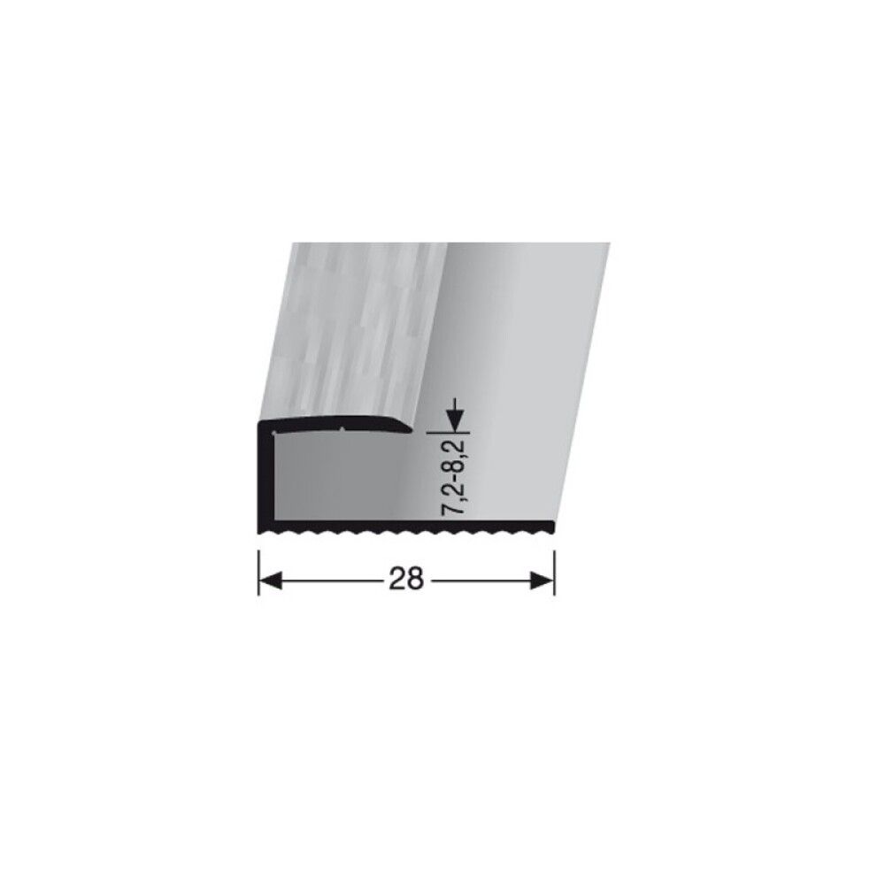 Endanef U-prófíll 90x2,8x0,85cm Logoclic silfur