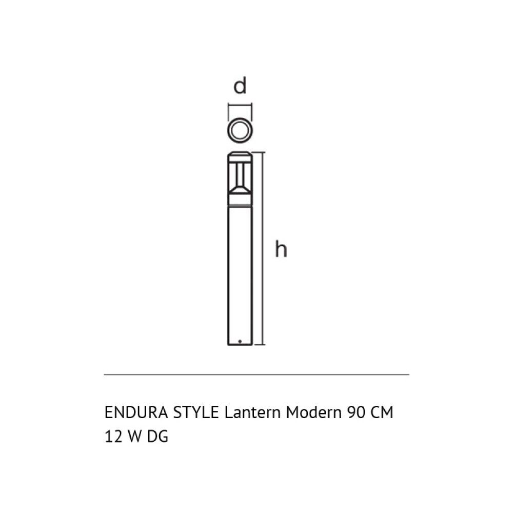 Garðljós LED 12W Endura Style Modern 90cm