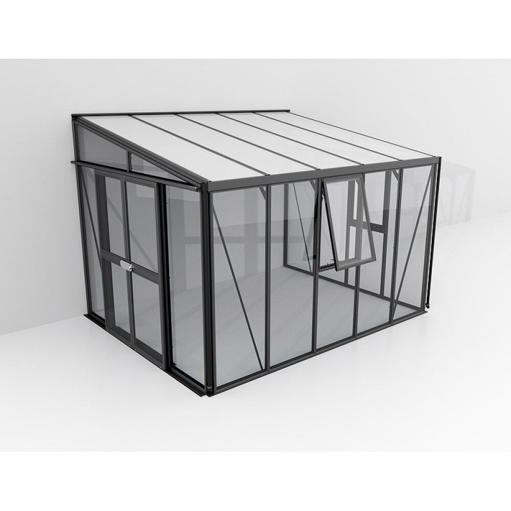 Gróðurhús Helena2 8,6 m² svart 3 mm hert gler