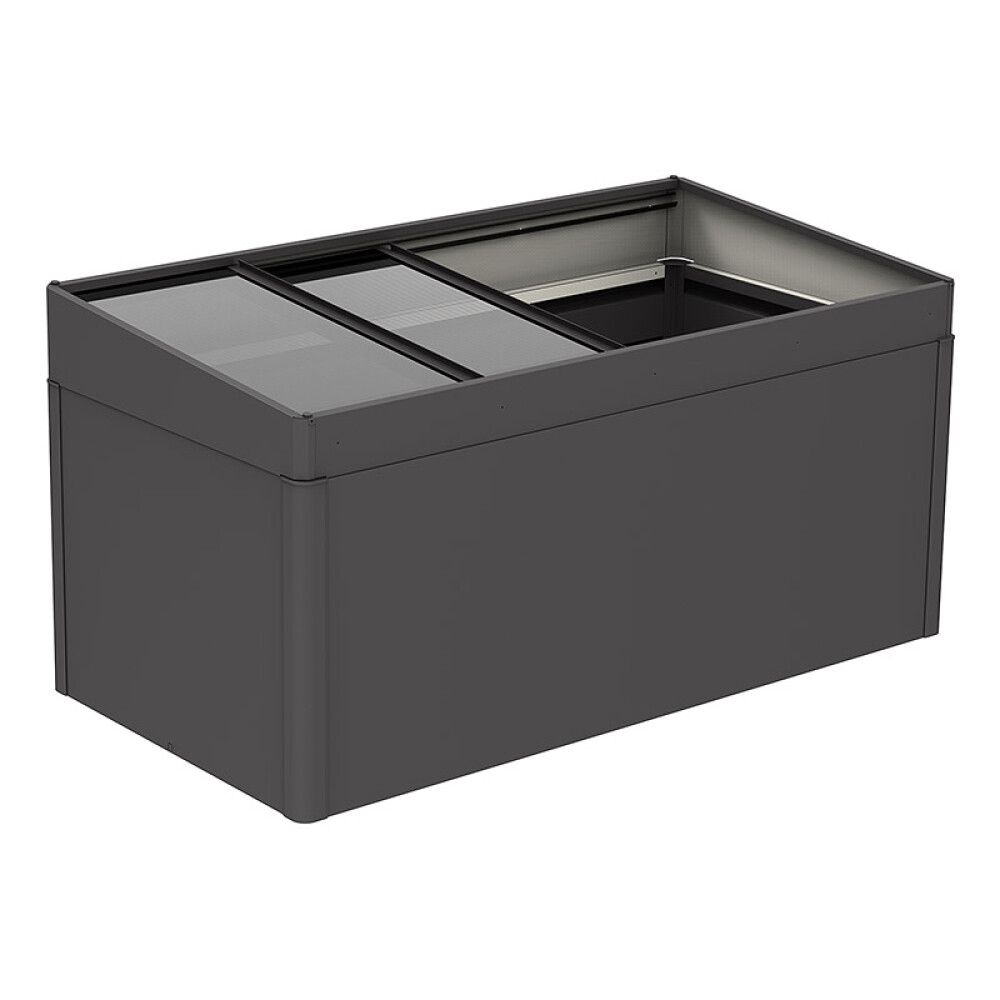 Gróðurhús á gróðurkassa 201x102 Biohort dökkgrátt