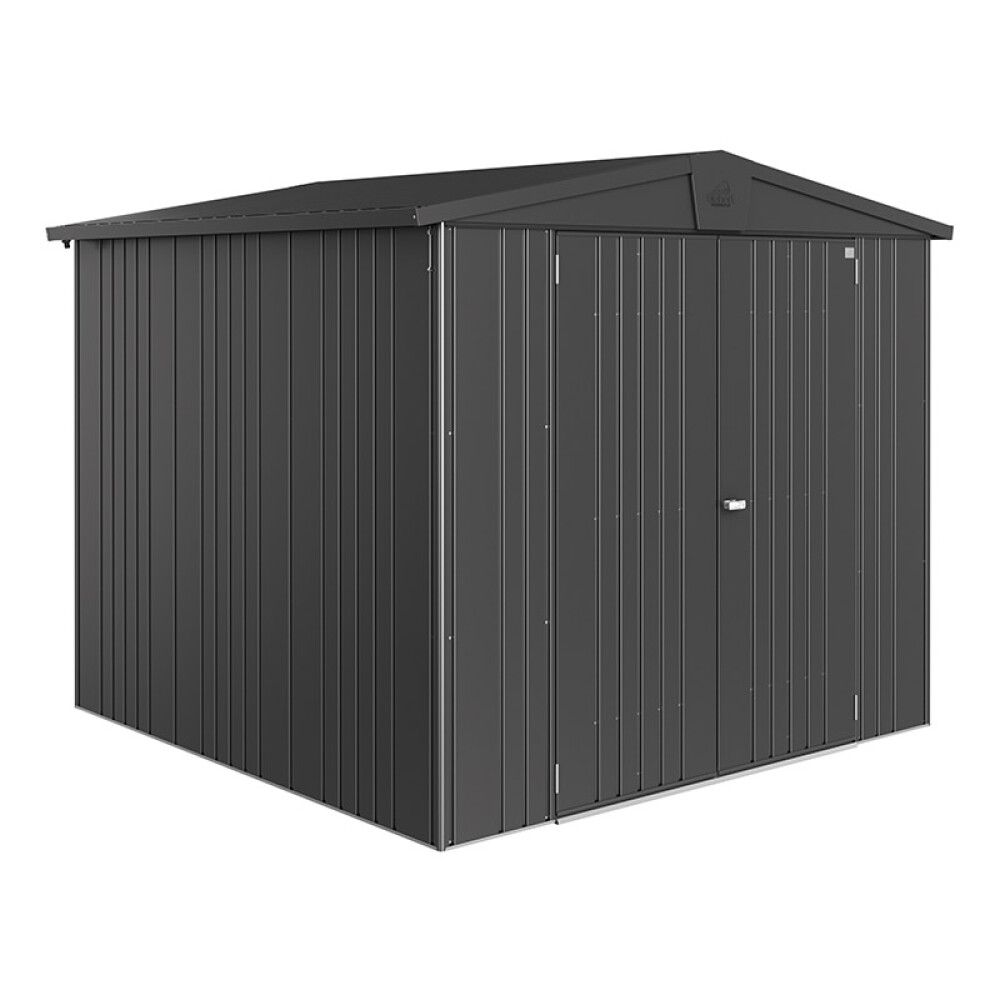 Geymsluskúr 4,93m² Europa 4 dökkgrár tvöföld hurð