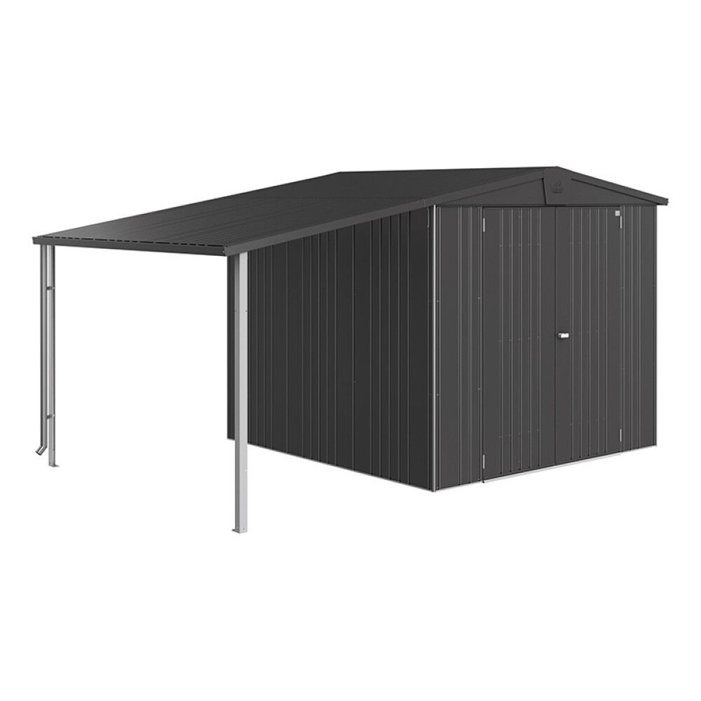 Geymsluskúr 4,93m² Europa 4 dökkgrár tvöföld hurð