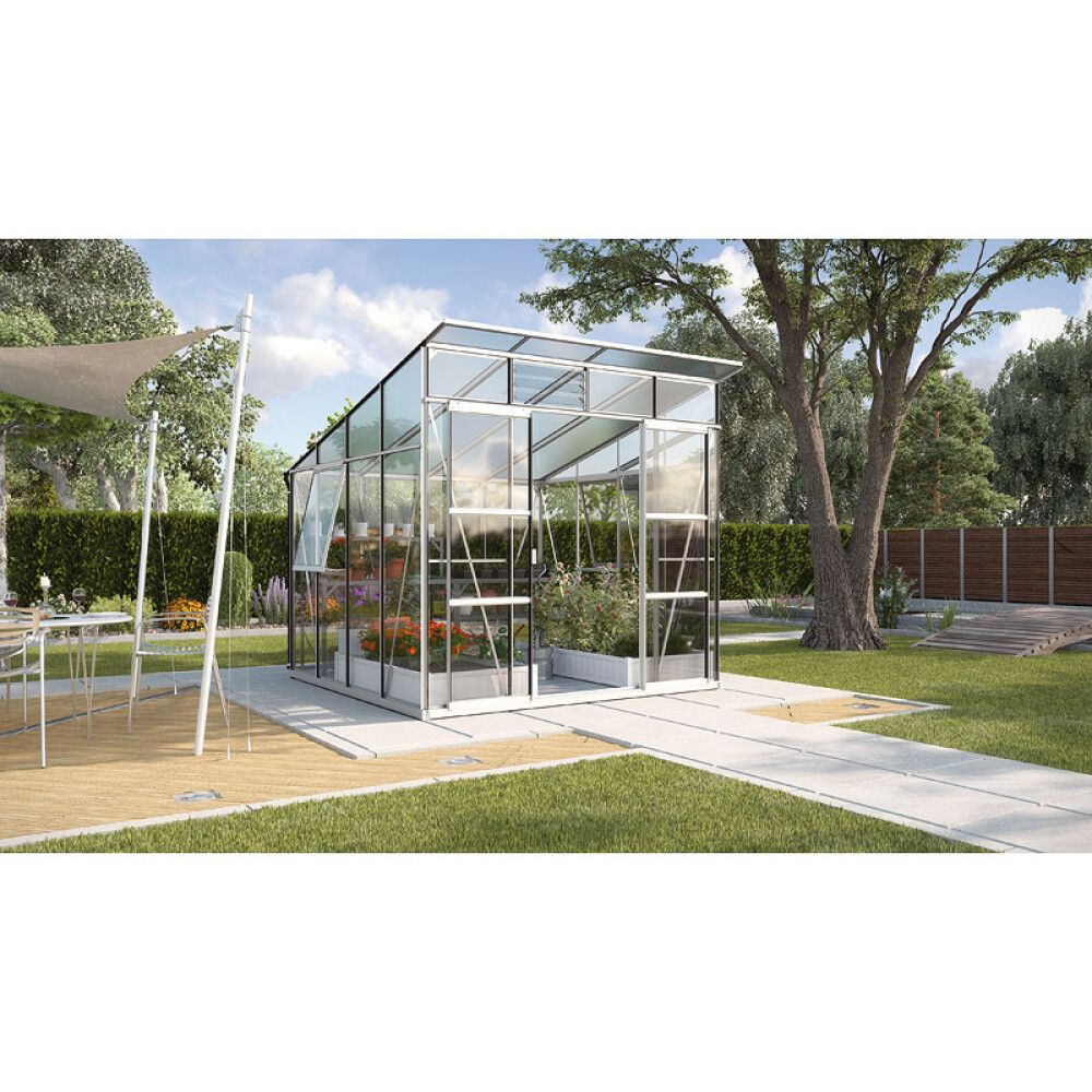 Gróðurhús Freya 7,6 m² ál 3 mm hert gler