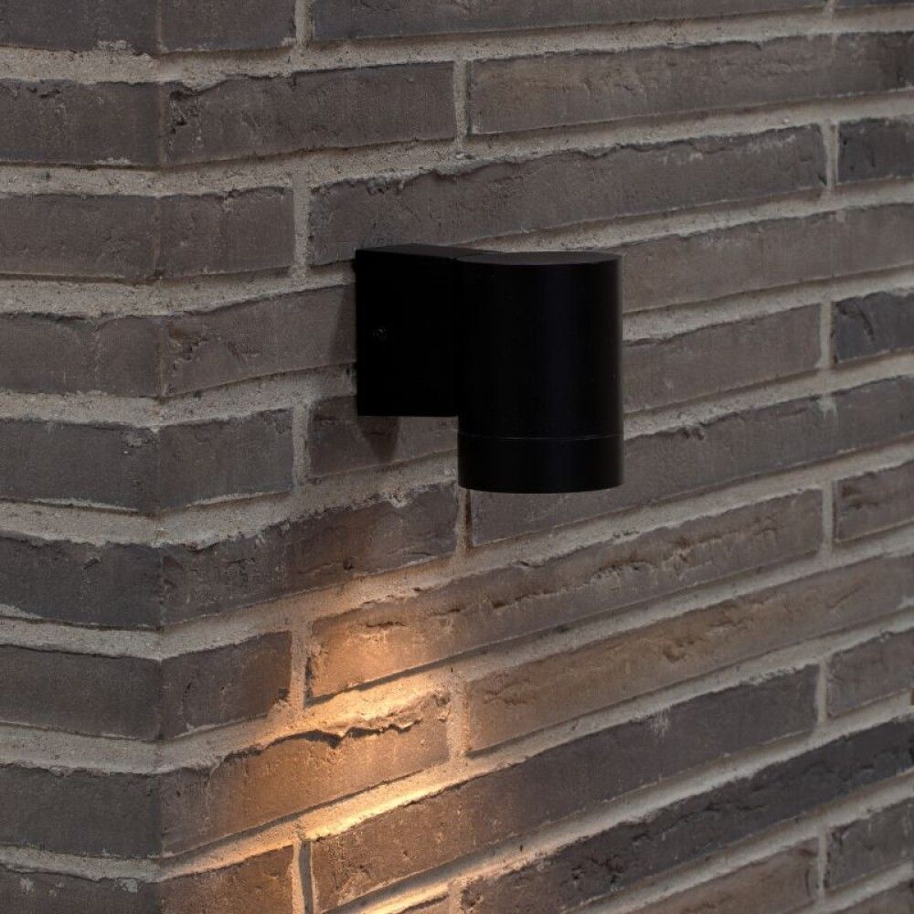 Veggljós GU10 Tin Maxi svart Ø7,5 cm