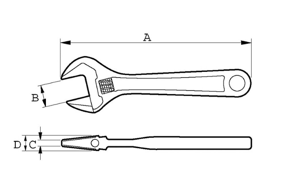 Skiptilykill 6" Bahco