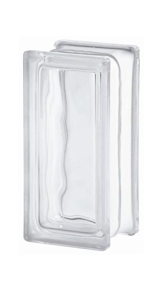 Hleðslugler glært 19x9x8 cm bylgjótt