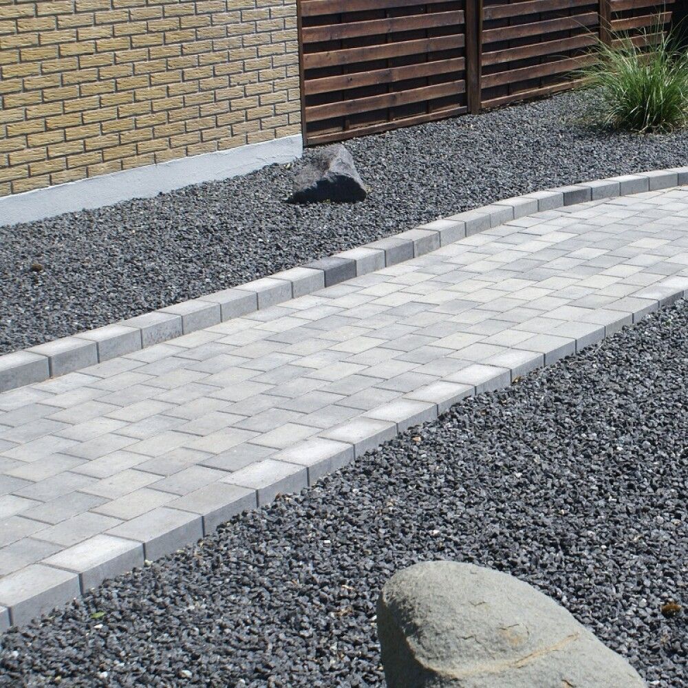 Sléttur steinn/hella 14x10,5x5cm IBF gráblanda