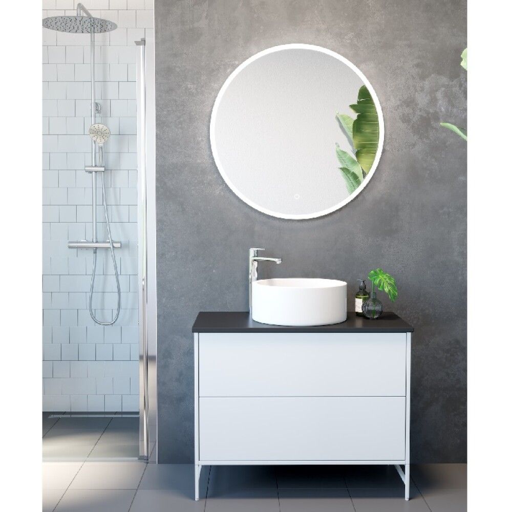 Spegill hringlaga LED rammi 80 cm Skärgård