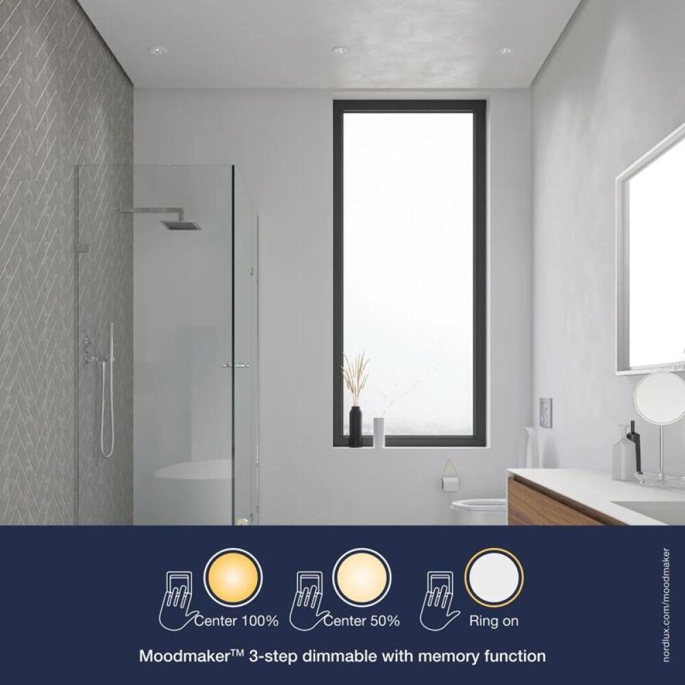 Innfeldur kastari LED Alec hvítur dimmanlegur Ø8,5 cm