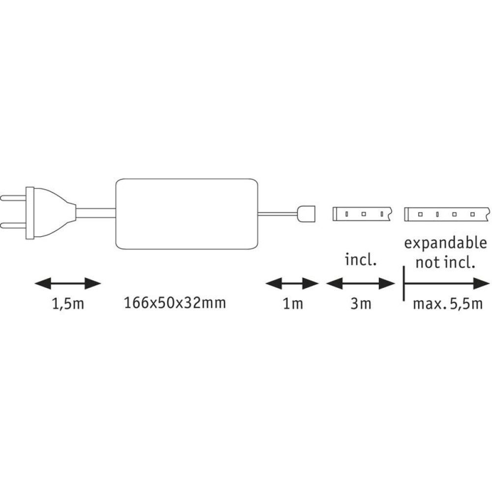 Ljósborðasett 34W Maxled 3m Paulmann 6500K