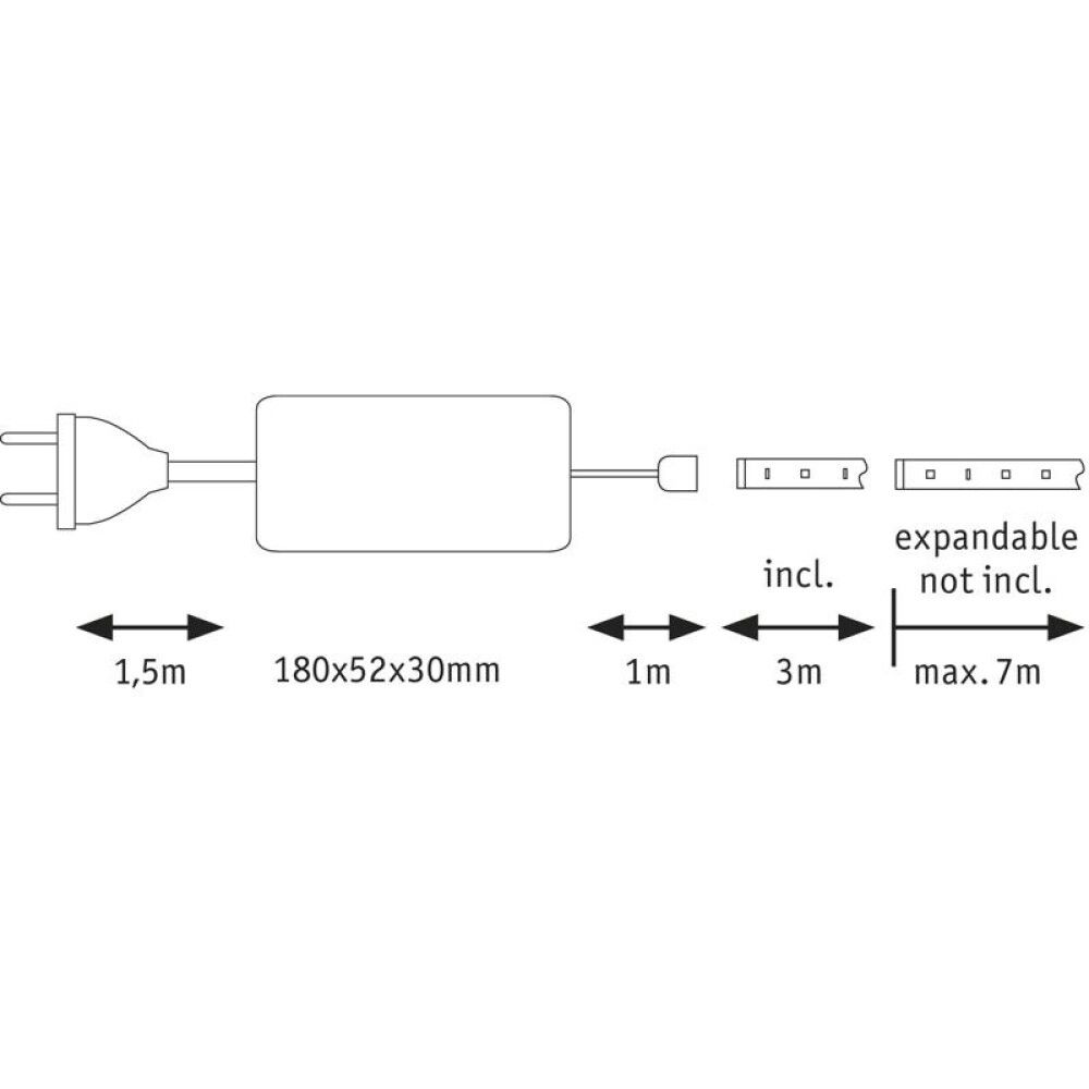 Ledborðasett 40W 3m Maxled 1000 2700K