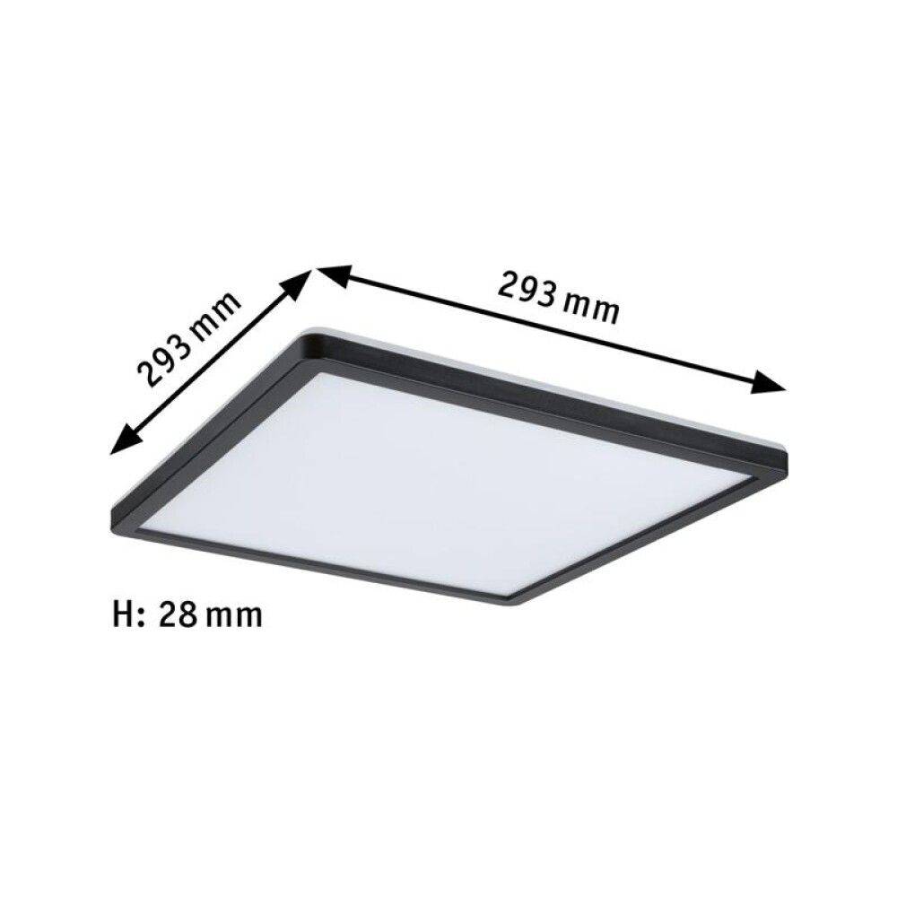Kúpull LED 16W Atria 29,3x29,3cm 3000K svartur
