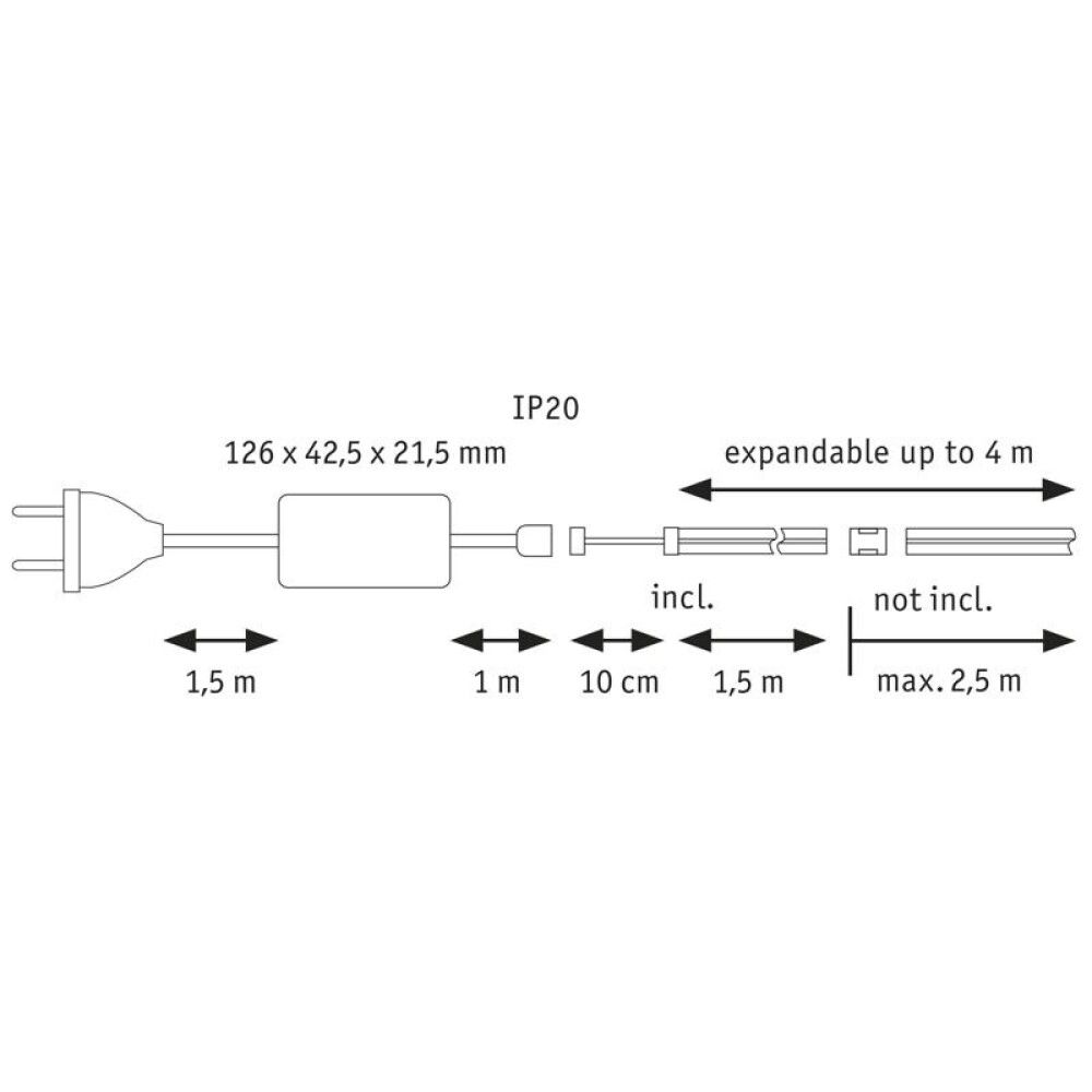 Ledborði 10W 1,5m Maxled Cob 500 2700K