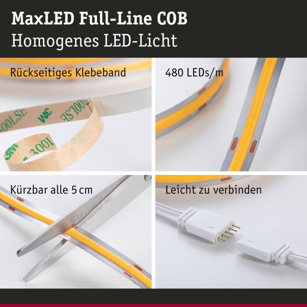 Ledborði 10W 1,5m Maxled Cob 500 2700K