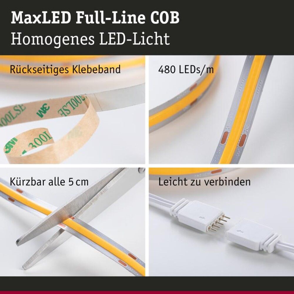 Ledborðasett 18W 1,5m Maxled Cob 1000 2700K