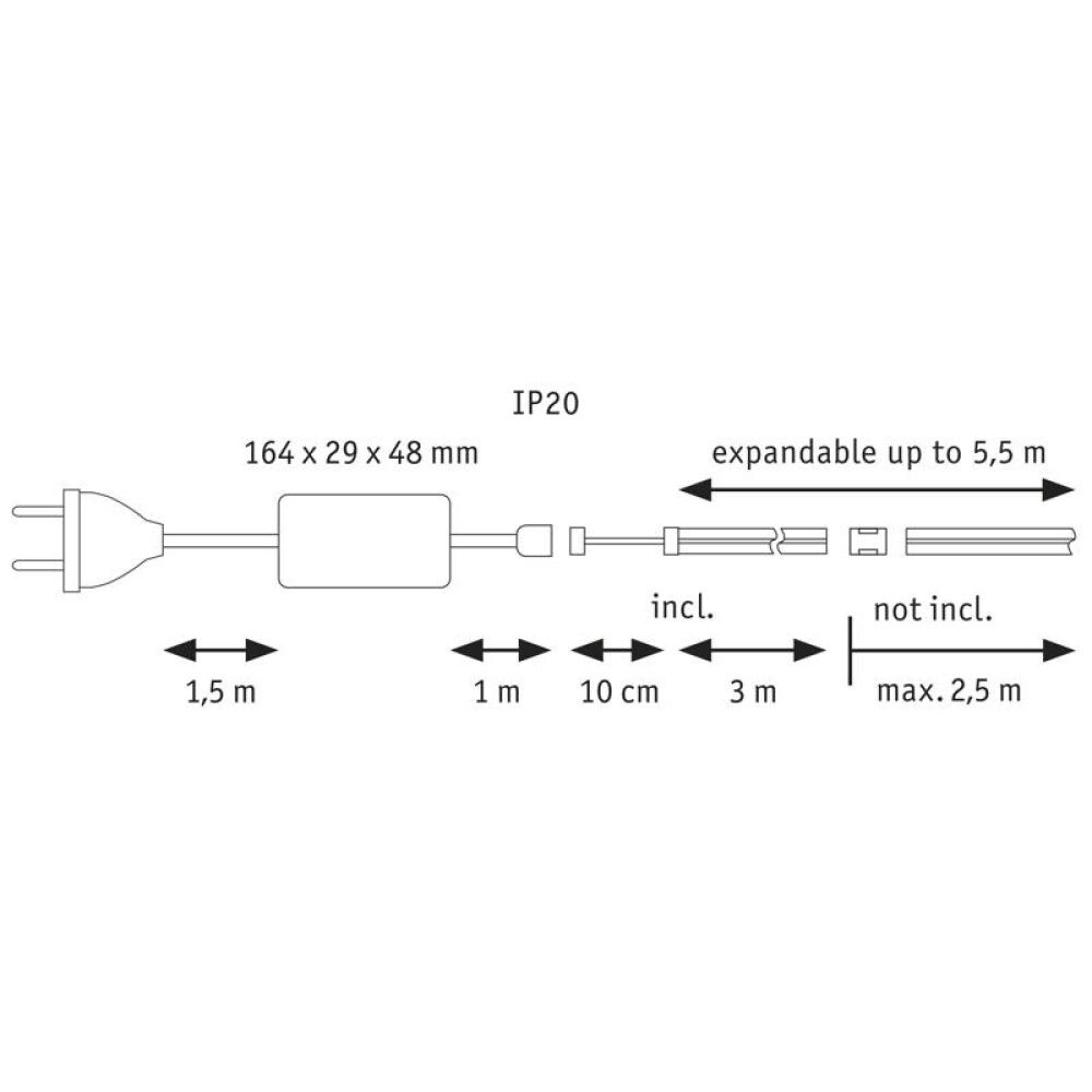 Ledborðasett 36W 3m Maxled Cob 1000 2700K