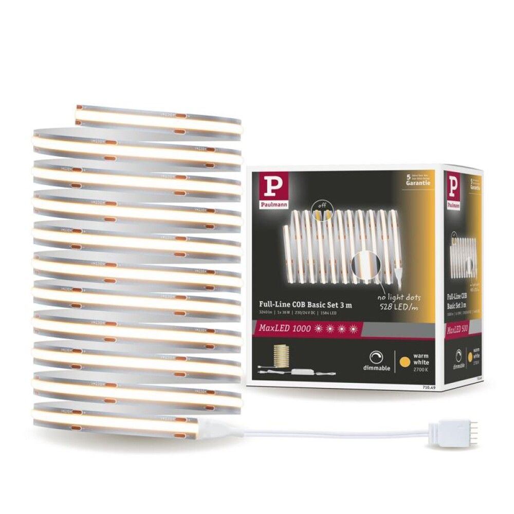 Ledborðasett 36W 3m Maxled Cob 1000 2700K