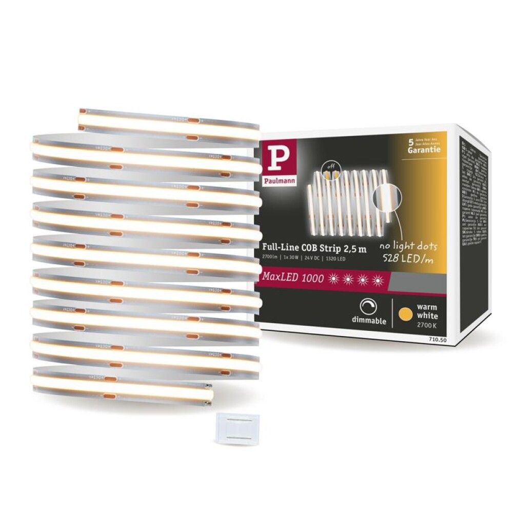 Ledborði framlenging 30W 2,5m Maxled Cob 1000 2700K